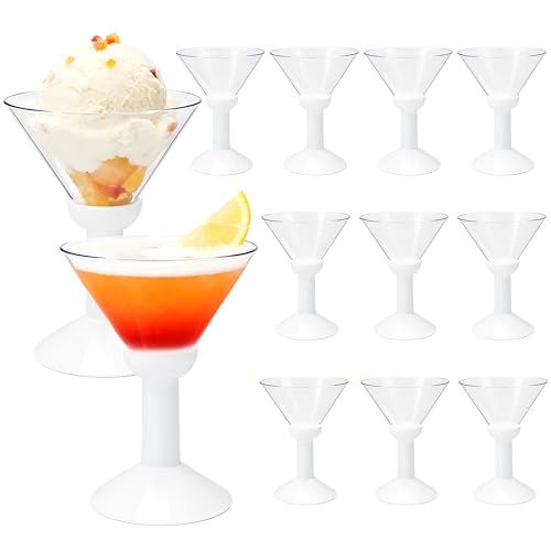 LEYIQU Plastic Martini Glasses 5oz 12 Pack, Vintage Cocktail Glasses with Crystal Texture High Stem...