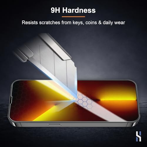 Image of Tempered Glass for iPhone 13 Pro Max | 14 Plus (6.7 Inch) Military Grade 9H Screen Guard, Anti-Scratch, Shatterproof, Edge-to-Edge Full Coverage - Black Border