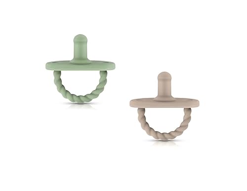 Miniatura 5 de Sweetie Chupetes de silicona para recién nacido, chupete de silicona suave, sin BPA, juego de 2 chupetes (negro) Negro -,Violeta oscuro,Azul