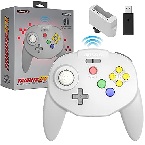 Retro-Bit Controlador inalámbrico Tribute64 de 2,4 GHz para N64SwitchPCMac y otros dispositivos USB, gris [...] | Ya disponible en tu tienda friki favorita! En mundofriki.es!