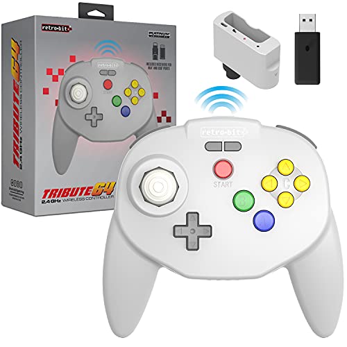 Retro-Bit Controlador inalámbrico Tribute64 de 2,4 GHz para