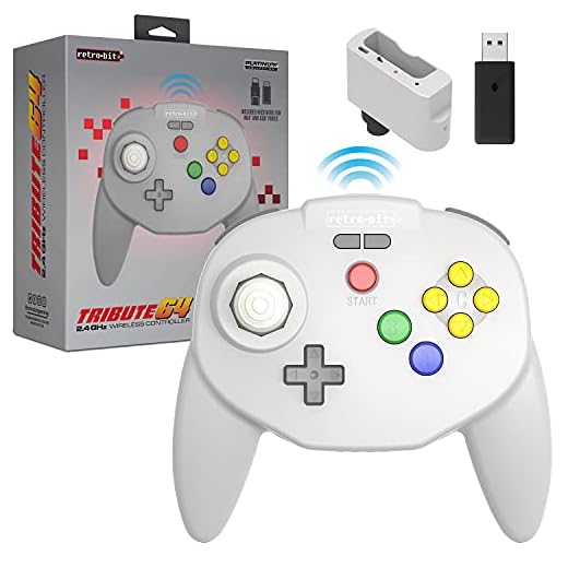 Retro-Bit Tribute64 2.4GHz Wireless Controller for N64, Switch, PC, Mac and other USB devices - Grey (Nintendo Switch//)