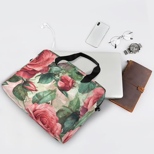 Maletín para portátil con diseño de flores rojas 13 a 15.6 pulg miniatura 7