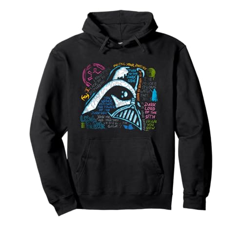Sweat à capuche Dark Vador Star Wars imprimé style néon craie