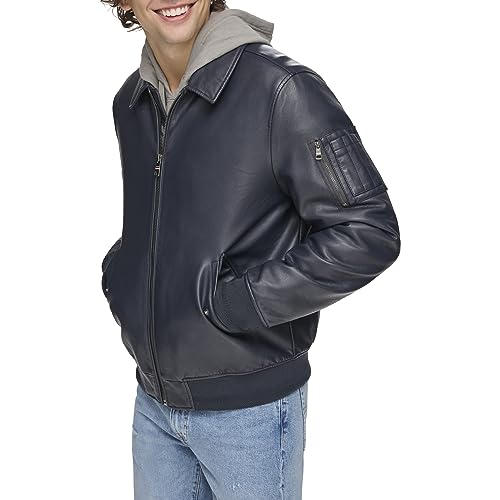 Image of Tommy Hilfiger Adaptive Men's Tommy Hilfiger Men's Smooth Lamb Touch Faux Leather Unfilled Bomber