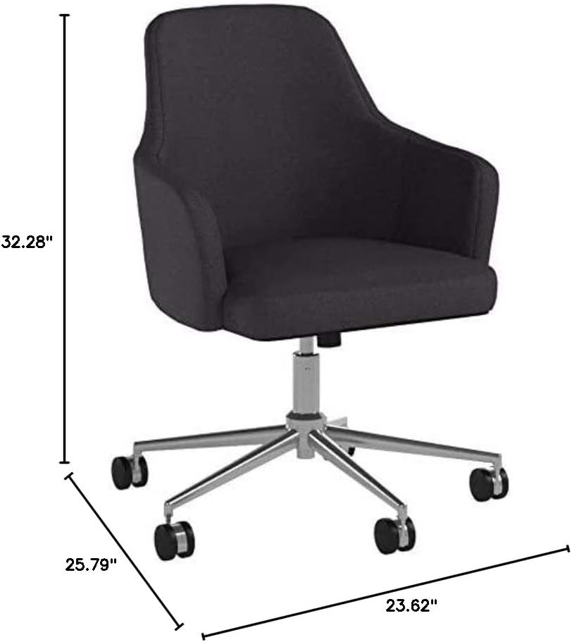 Amazon Basics Classic, Adjustable, Swivel Office Desk Chair with Casters and Twill Fabric, Charcoal