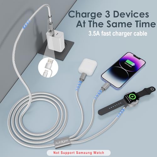 Image of 2Pack Travel Essentials,Multi Charging Cable for Apple Watch Charger White