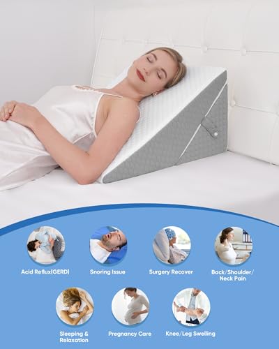 Forias Wedge Pillow For Sleeping 7-In-1 Foldable Bed Wedge Pillow For After Surgery 9 &12 Inch Adjustable Memory Foam Triangle Pillow Wedge For Acid Reflux Gerd Snoring Back Knee Pain thumb #3