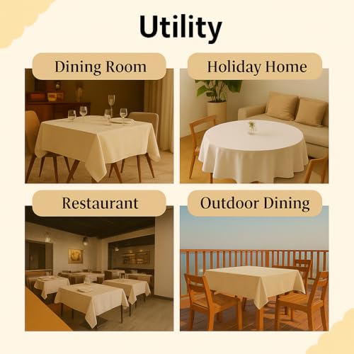 Image of R home 100% Cotton Solid Table Cover | 200 GSM Thick Fabric, Anti-Skid | Machine Washable & Reusable | Ideal for Dining Table & Centre Table, Easy Maintenance (Marine Blue, 56 x 90 Inch)