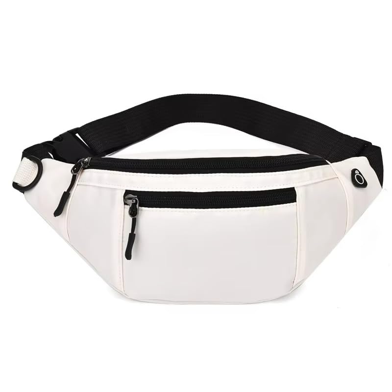 Waist Bag for Men & Women | Waterproof Crossbody Chest & Fanny Pack with 3 Zipper Compartments | Adjustable Strap, RFID Safe Pocket | Travel, Hiking, Running & Outdoor Sports (Snow White)-image-27