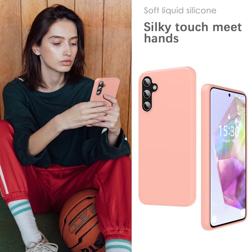 Image of YATWIN Silicone Back Case for Samsung Galaxy A35, Soft-Touch Phone Back Cover for Samsung Galaxy A35 - Pink