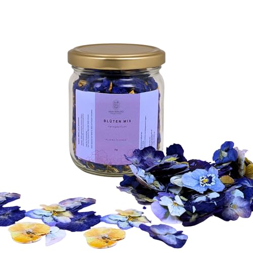 HUA MALOO Essbarer Veilchen Blüten-Mix – 2g (ca. 100 Stück) | Getrocknete Blüten für Tee, Desserts, Cupcakes, Salate & Torten