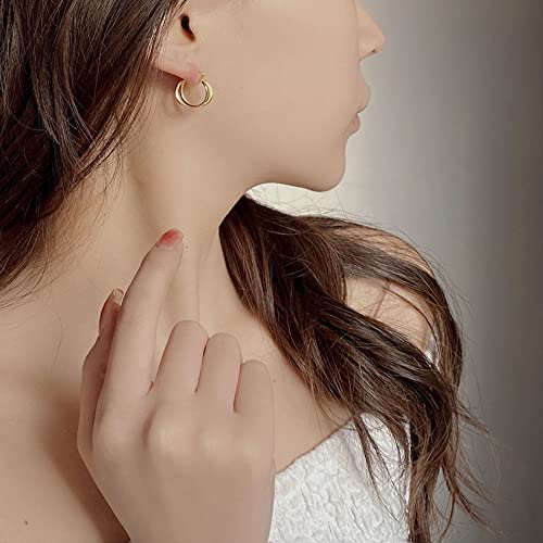 Créoles doubles en argent sterling pour oreilles sensibles sans irritation