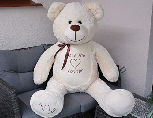 Baby Pluesh Riesen Teddybär Auswahl XXL 170 cm | Farben: braun, creme oder grau | Kuscheltier Stofftier Plüschbär Teddy (creme) – Bild 3