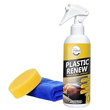 Plastic Restorer, Quick Plastic Parts Coating to Restore Original Black Color for Car Trim, Dashboard, Center Consoles & Door Panels for Shine Finish & UV Protection - 7oz/200ml