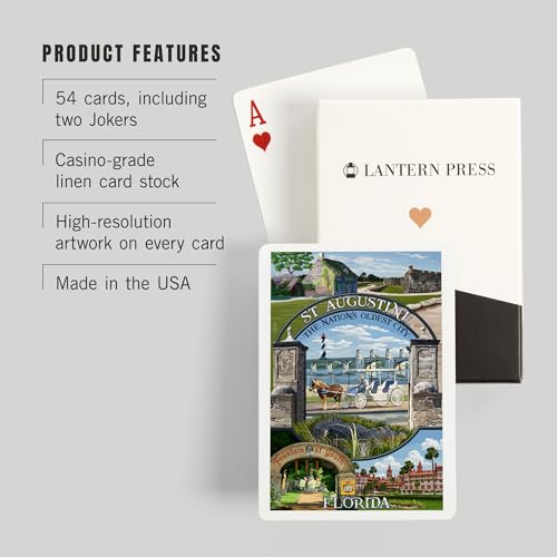Lantern Press St. Augustine Florida Cartas Poker 52 miniatura 3