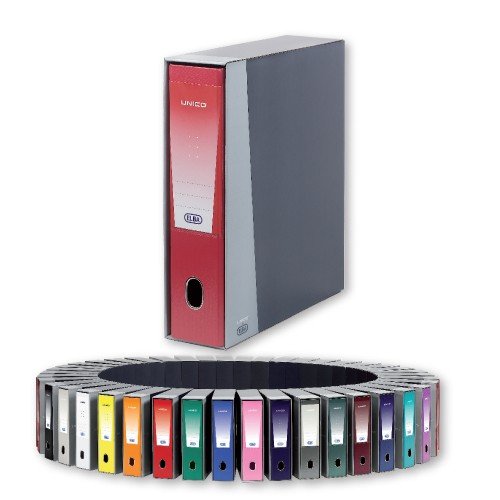 Favorit Raccoglitore Documenti Unico con custodia, Pacco da 6, formato interno 23 x 33 cm, dorso 8 cm, rosso metallizzato