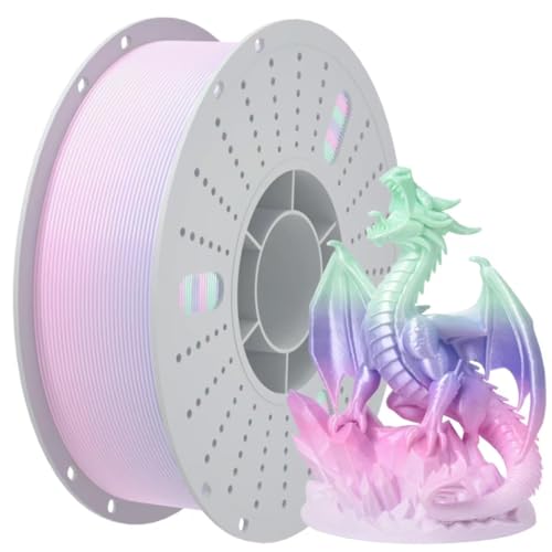 Image of PINBALL Silk Rainbow PLA 3D Printer Filament 1.75mm Shiny Multi-Color Changing Filament 3D Printing PLA Filament Dimensional Accuracy + /- 0.02mm 1 KG Silk Rainbow Afterglow
