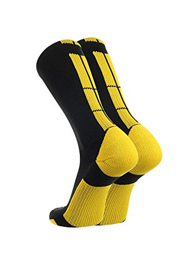 Tck Baseline 3.0 Athletic Crew Socks (Black/Gold, X-Large) #TOP1
