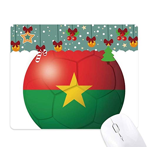 Tapis de souris Burkina Faso en caoutchouc avec drapeau de football pour bureau