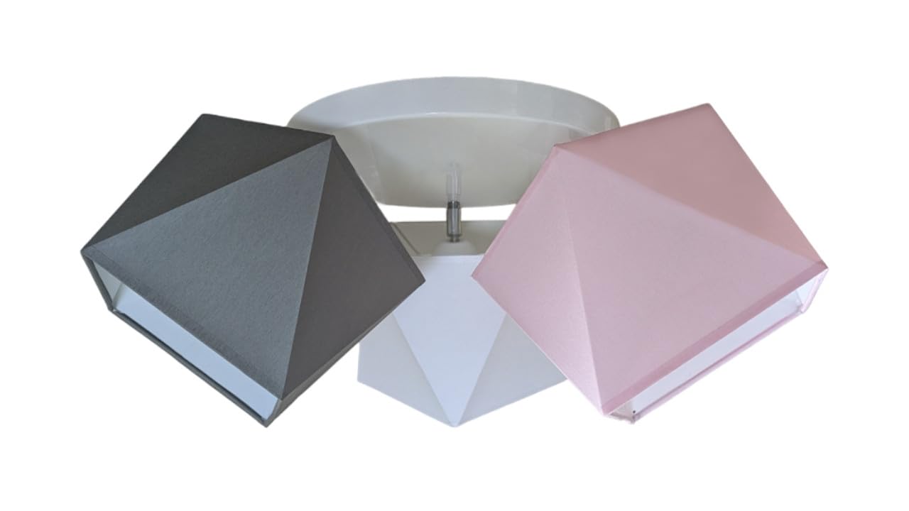 FKL DESIGN Home Deco Deckenleuchte Deckenlampe Kinderleuchte Kinderlampe Leuchte Lampe mehrfarbig Stern Metall 230V (N149-G3 Glatt, Grau-Rosa-Weiß)