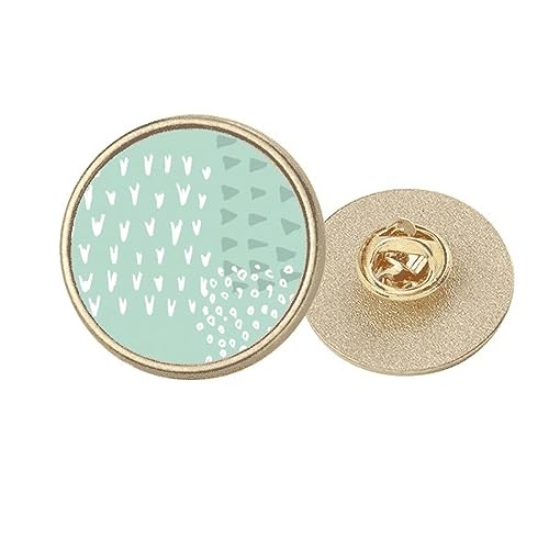 Broche ronde en métal doré motif S Art Vert M pour veste et écharpe
