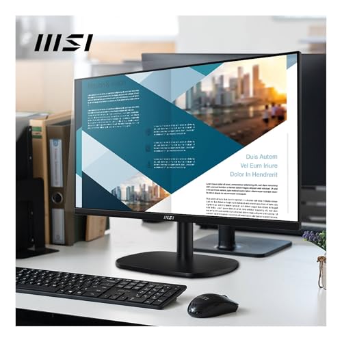 Image of MSI PRO MP245V 23.8 Inch Full Hd LCD Office Monitor - 1920 X 1080 Va Panel, 100 Hz, Eye-Friendly Screen, VESA Mountable, Display Kit Support, Tilt Adjustable - HDMI 1.4, D-Sub