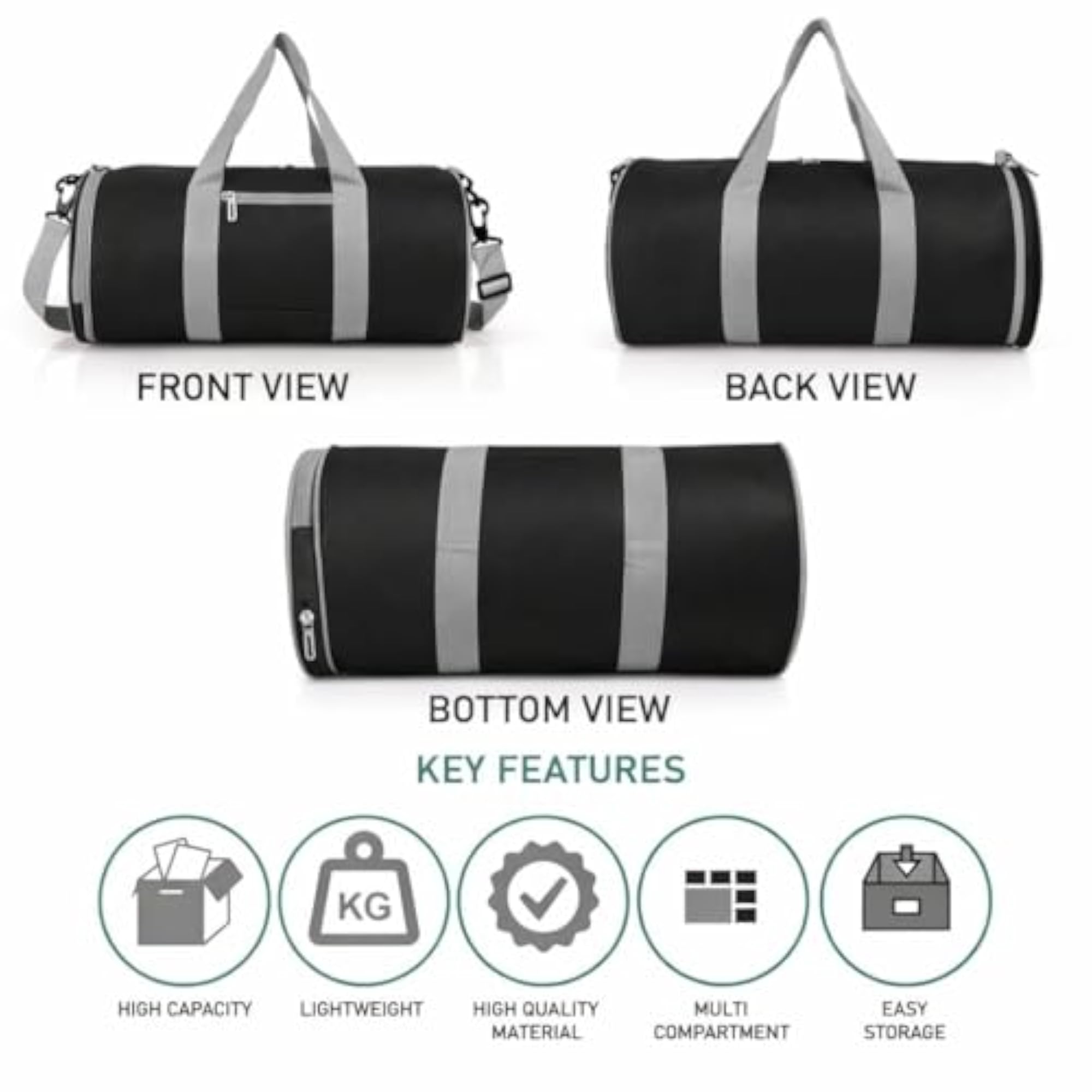 Gym Duffle Bag with Adjustable Shoulder Strap for Travel