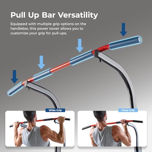 Sunny Health & Fitness Power Tower Dip Station W/Pull-Up Bar For Home Gym - image 4