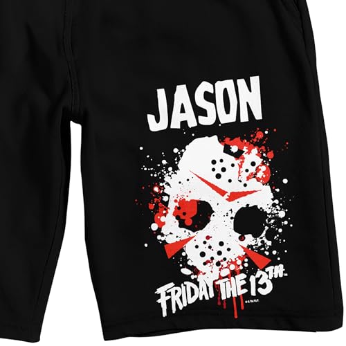 Bioworld Friday The 13th Jason Voorhees Men's Black Sleep Pajama Shorts2