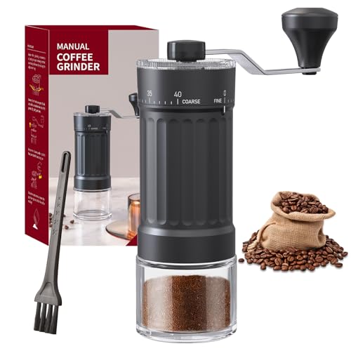 Manual Coffee Grinder 30g Capacity Coffee Bean Hand Grinder with 40 Adjustable Settings for French Press Drip Espresso Moka pots