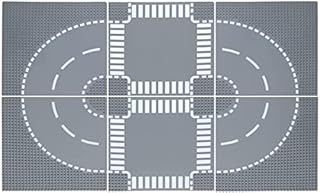 LucineX Road Base Plates for City Road Building Block,6 City Street Plates,Attached with 12 Double-Sided Tapes,10x10inRoad Baseplates for City Street,Each pc of Building Block is Individually pkaged
