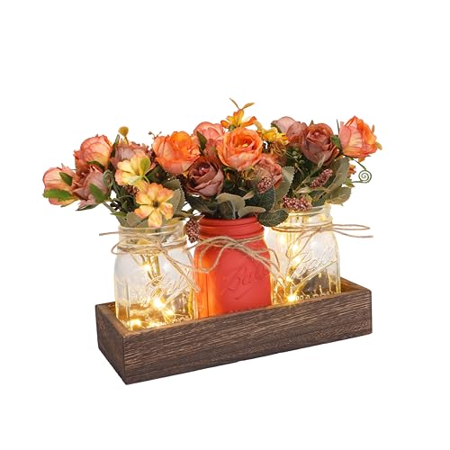 Infinideck Mason Jar Table Centerpiece Decor with...