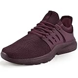 ZOCAVIA Unisex Damen Herren Schuhe rutschfest Turnschuhe Ultraleichte Laufschuhe Atmungsaktive Outdoor Sportschuhe Wanderschuhe Dunkelrot 47EU