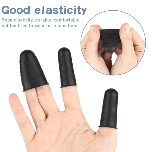 Protetores de dedo de silicone, 12 peças, 3 tamanhos, pontas de dedos de borracha, capas de dedo par