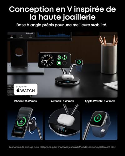 Station de charge sans fil Qi2 Anker Prime 3 en 1 - vue 8