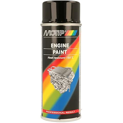 Motip M04092 Engine Paint, 400 ml, Gloss Black Cover