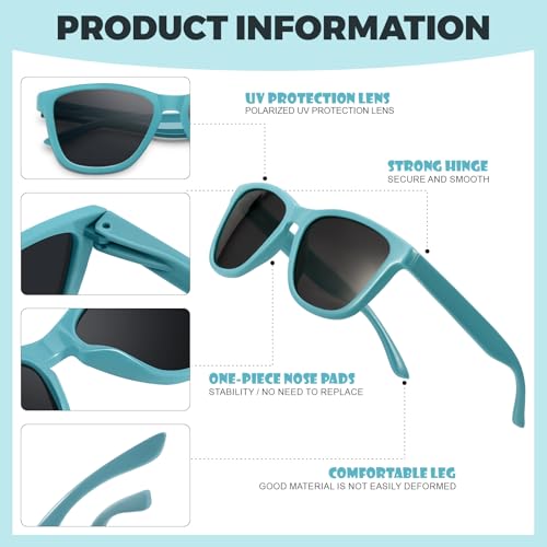 Image of Kids Polarized Sunglasses for Girls Boys UV400 Protection Classic Fashion sun Glasses Lightweight Material Age 3-10