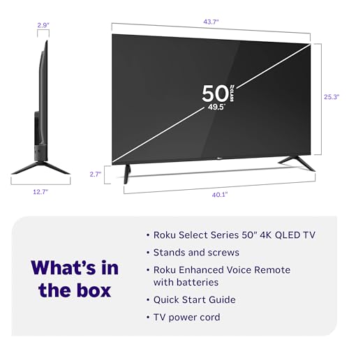 Roku Smart TV 2026 – 50-Inch Select Series, 4K QLED TV – Roku TV with Voice Remote – Flat Screen QLED Television with Wi-Fi for Streaming Live Local News, Sports, & Movies – Bluetooth Headphone Mode by Roku - Image 9