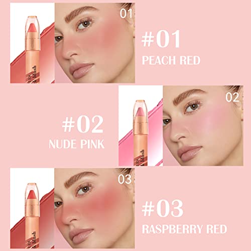 Dageda Blush Stick, Cream Blush Stick With Brush, 3 In 1 Multi Blush Stick For Cheeks & Lips & Eyeshadow, Waterproof Blush Face Stick Lightweight Natural Blush Makeup Stick For All Skin Tones (03) #TOP4