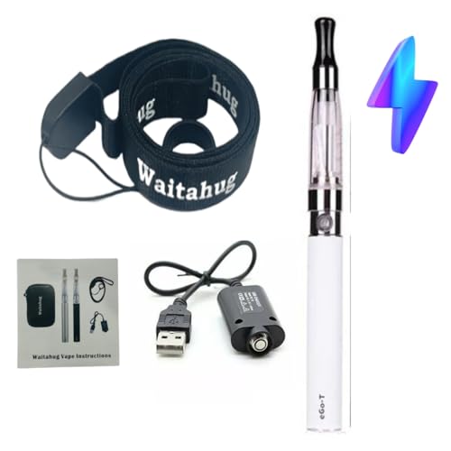 vape pens starter kit, eGo-T CE4 atomizer single kit, 1100mAh 510 eGo ecigs battery, e cigarette full starter kits, Super-affordable e-cigarettes，2ml TPD Version No E-Liquid No Nicotine (White)
