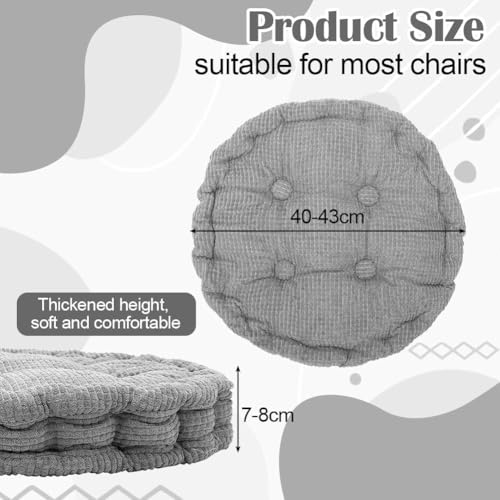 Cojines redondos para silla pack de 2 en gris claro de 40x40 cm 3