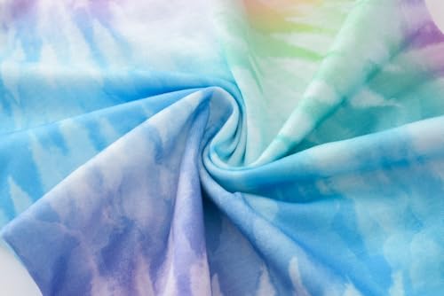 Image of Tie Dye Mermaid Sloth Christmas Halloween Pajamas for Girls Long Sleeve and Pants Nighty PJS 2-piece Set Size 6-16