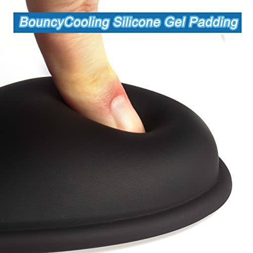 BRILA Ergonomische Silikon-Maus-Handgelenkauflage, kühlendes Silikagel, PU-Leder, Maus-Handgelenkstütze, Pad für Büroarbeit und Laptop, Computer-Gaming
