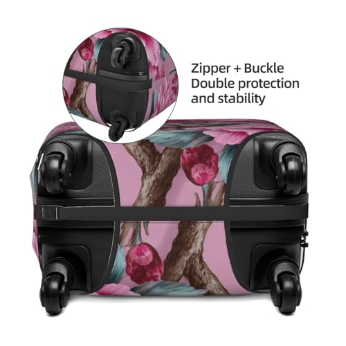 Watercolour Pink Flowers Elastic Travel Luggage Covers Dustproof Scratch-Resistant Suitcase Protector Fit 22-24 Inch2