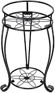 Tall Plant Stand, 2 Tier Metal Plant Stand for Flower Pot 18.9 Inch Heavy Duty Potted Holder Indoor Outdoor Rustproof Iron Garden Container Round Shelf Supports Rack for Planter (Round)