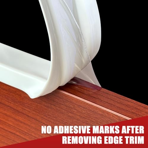 Image of Rubber Edge Trim, Flexible Self-Adhesive U Shaped Peel and Stick Edge Banding, 3 /4 inch(19mm) Wide Size U Channel Edge Protector, Baby Proof Edge Guards for Cabinets, Plywood, Furniture, 20Ft, White
