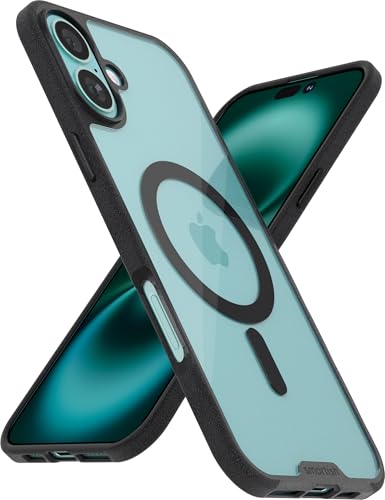 Image of Smartish iPhone 16 Plus Magnetic Case - Gripmunk Compatible with MagSafe [Lightweight + Protective] Slim & Thin Grip Cover with Microfiber Lining for Apple iPhone 16 Plus - Clearly Black