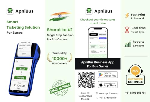 Image of Ticket Machine with Inbuilt Thermal Printer | Portable Handheld Billing Device for Bus Conductors | Fast Ticket Printing, Rechargeable Battery,Smart POS Machine I ETM