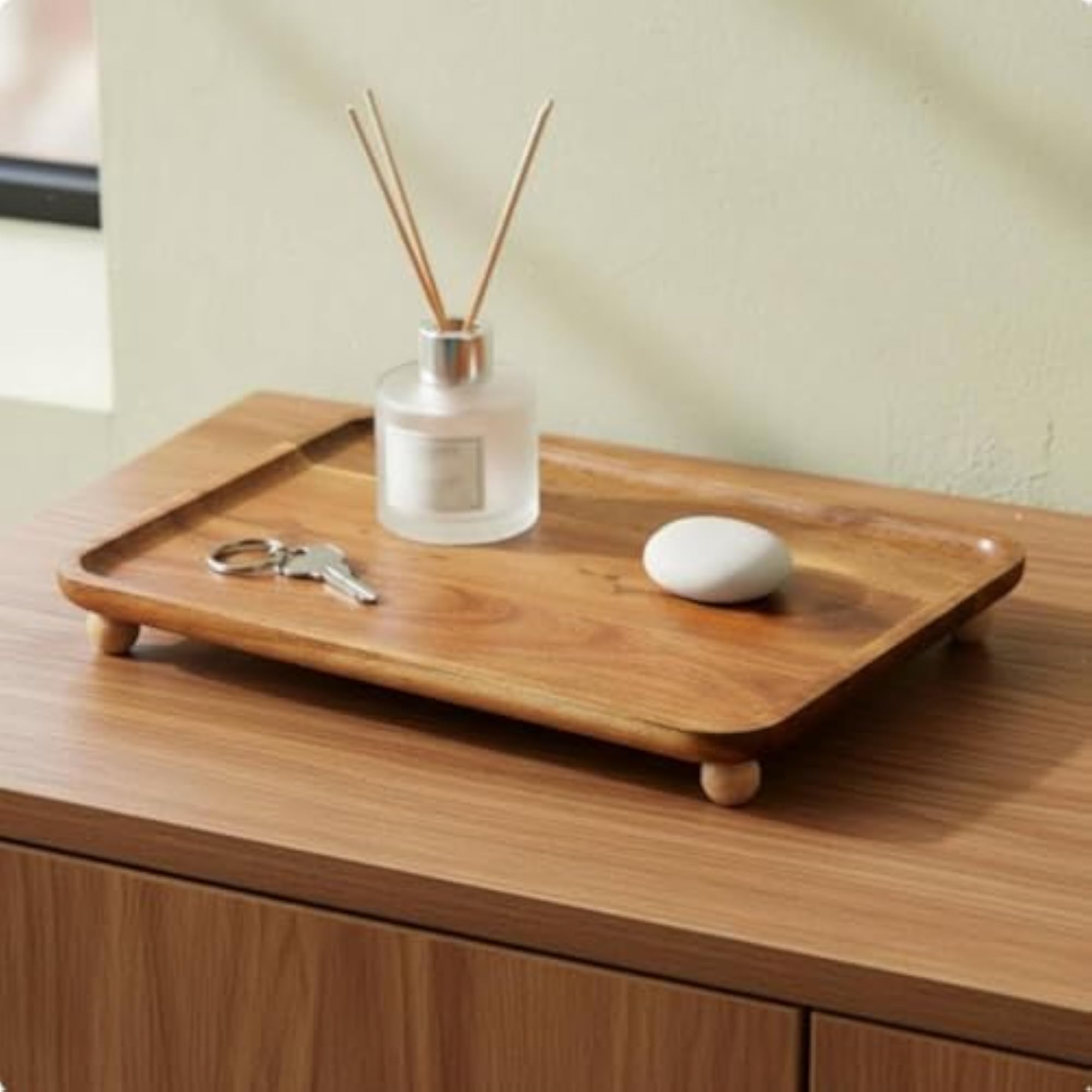 Multi-Purpose Acacia Wood Vanity Tray